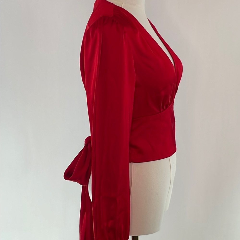 Marissa Webb x RTR Tie Waist Satin Top, 2 - Picture 12 of 15